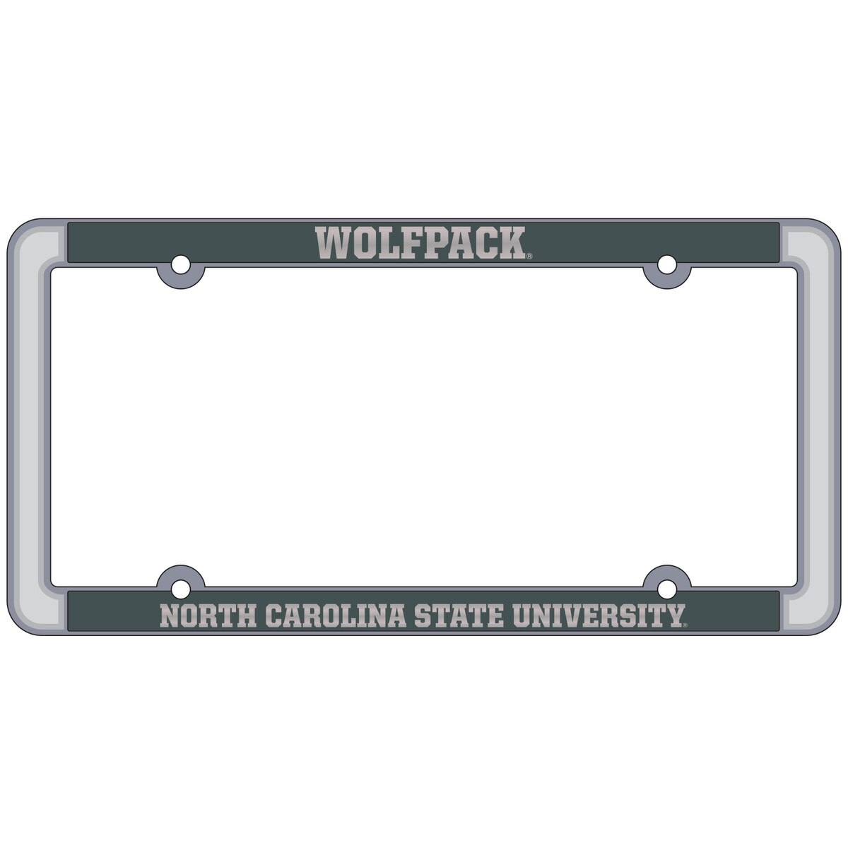 Pewter Like Thin Auto Frame Wolfpac